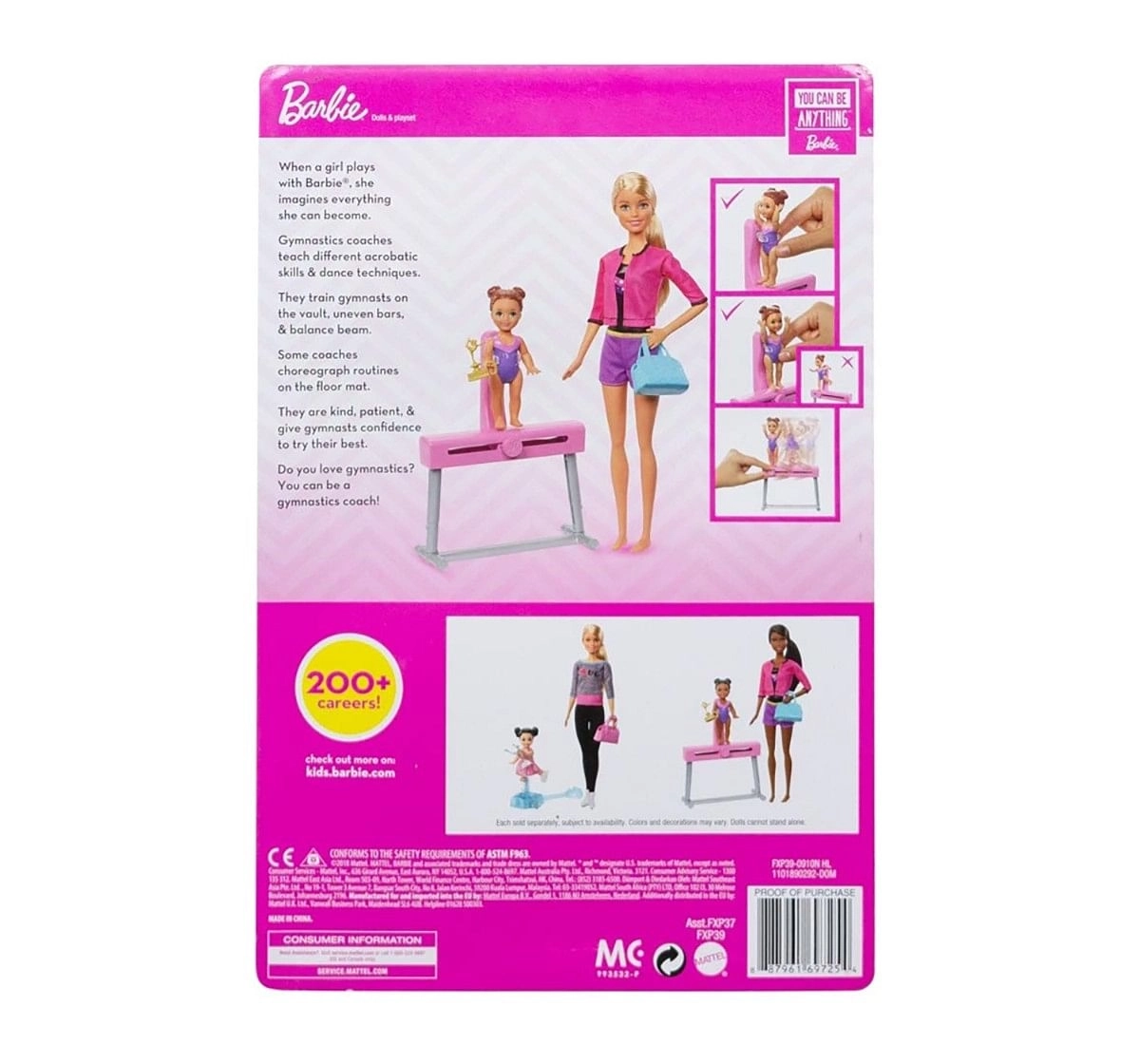 Barbie Gymnastics Coach Doll Playsets Dolls & Accessories for age 3Y+ 