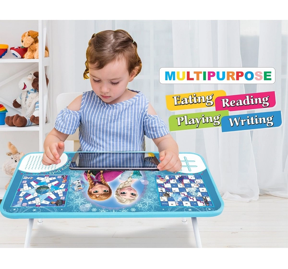 Circle E Retail Frozen Multipurpose Portable Ludo Game Table for kids Multicolor 4Y+
