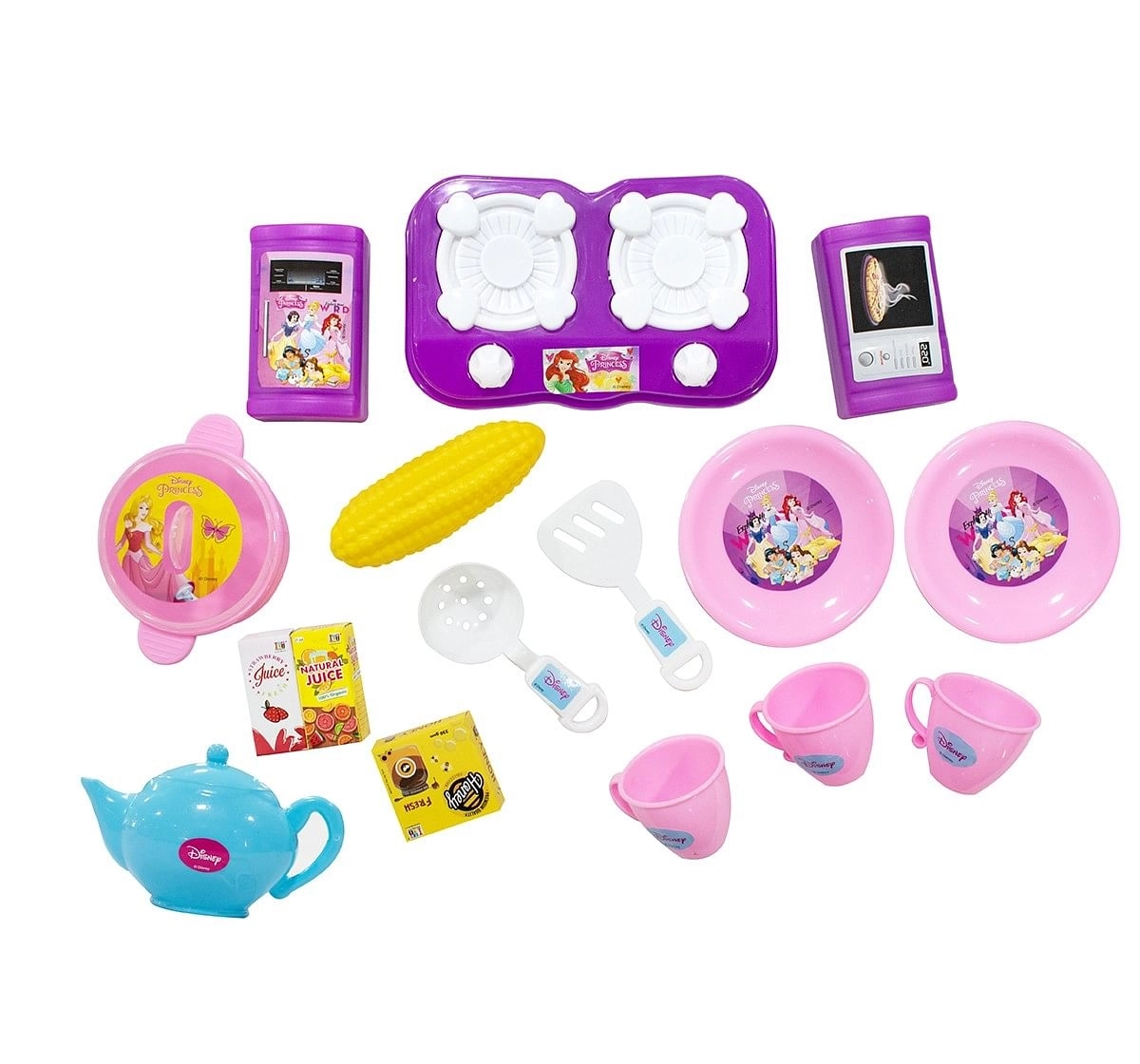 Disney Princess Kitchen set of 16 pcs. role play toys for kids, 3Y+