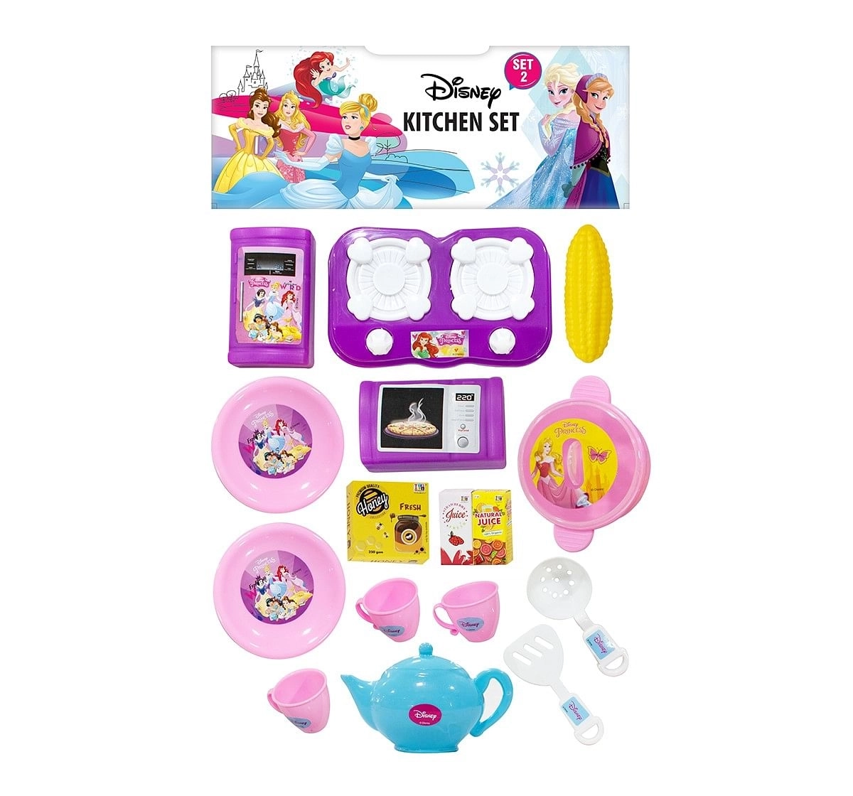 Disney Princess Kitchen set of 16 pcs. role play toys for kids, 3Y+