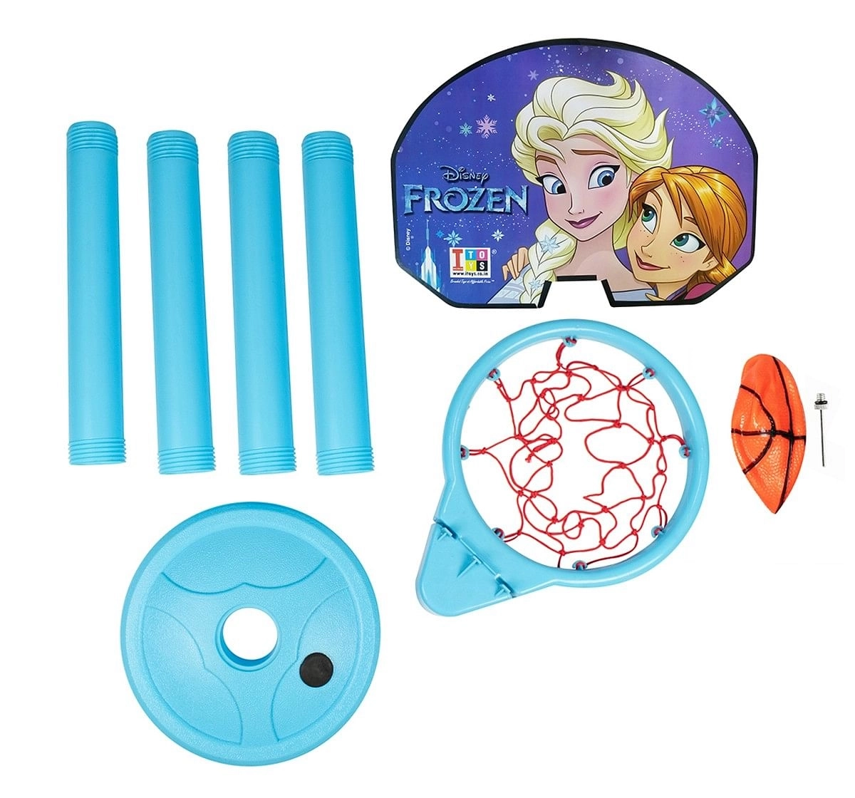 IToys Disney Frozen shooting champ basket ball set, standing basket ball for growing kids,  3Y+(Multicolour)