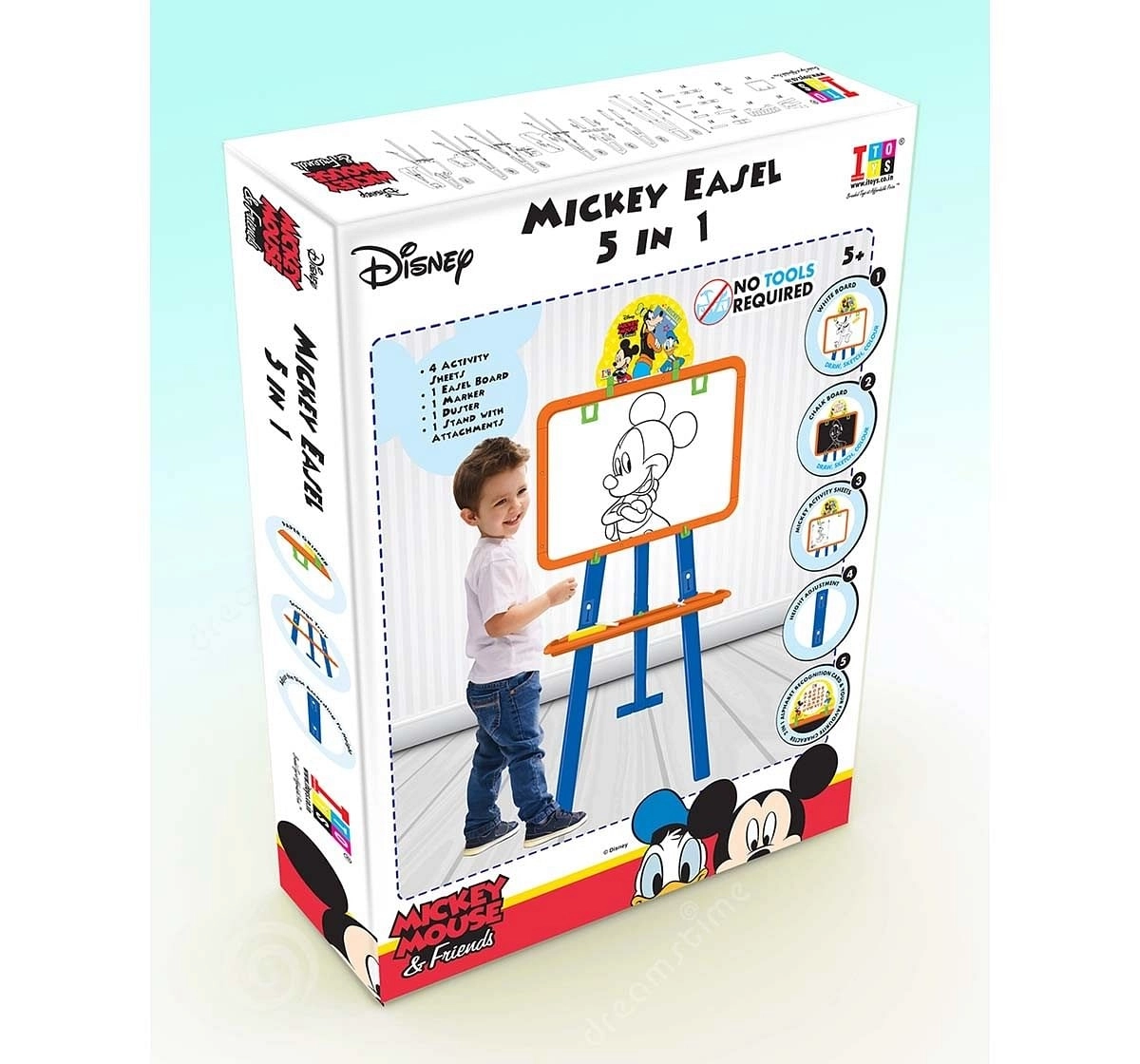 I Toys Mickey Mouse 5 In 1 Easel Board Activity Table & Boards for Kids age 5Y+ 