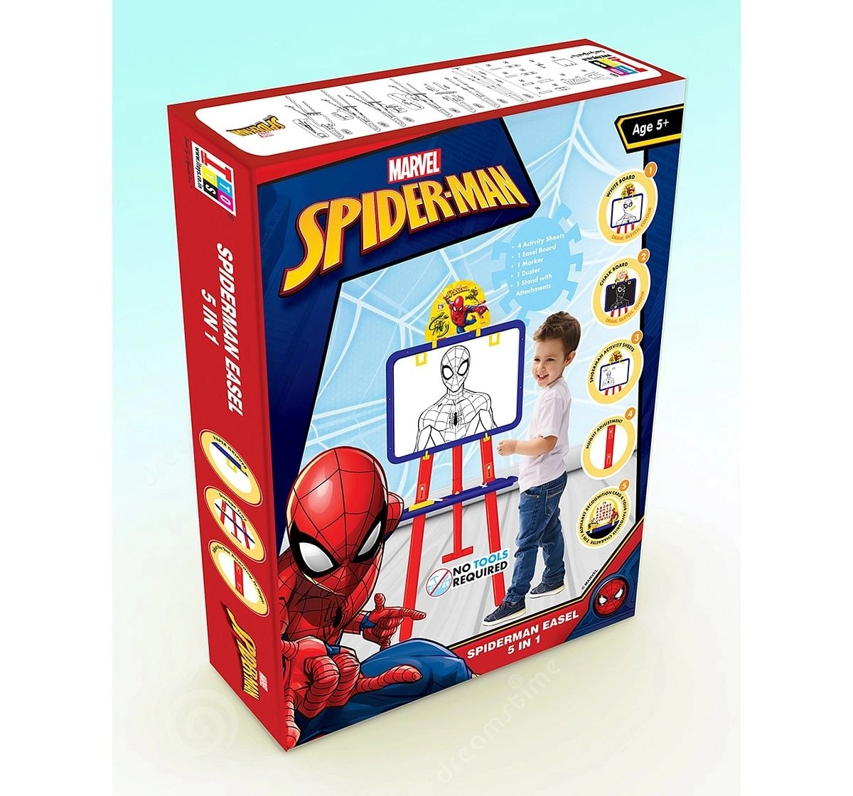 Marvel Spiderman 5 In 1 Easel Board for Kids age 5Y+ 