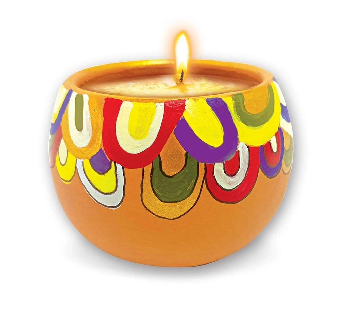 Toy Kraft Artistic Candle Pots, Multicolor, 8Y+