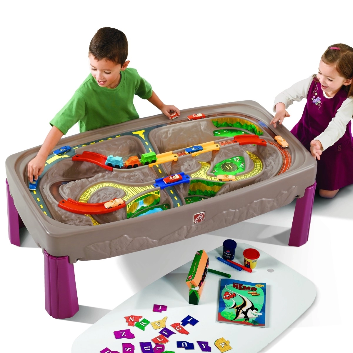 Step2 Deluxe Canyon Road Train & Track Table Multicolour 3Y+