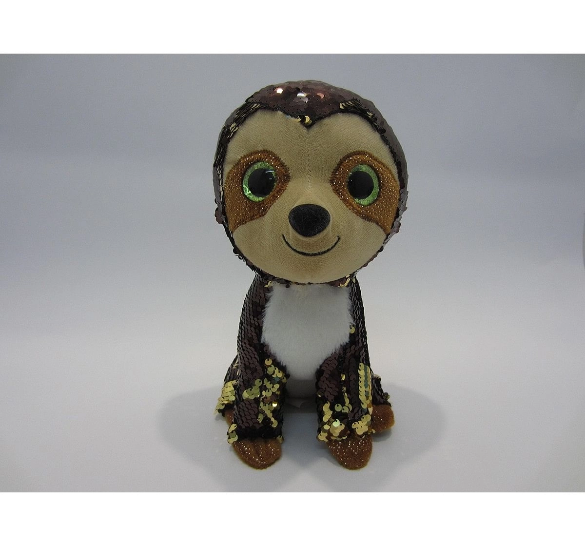 Delta Sequin Sloth Gold, 25cm Quirky Soft Toys for Kids age 3Y+ - 25 Cm (Gold)