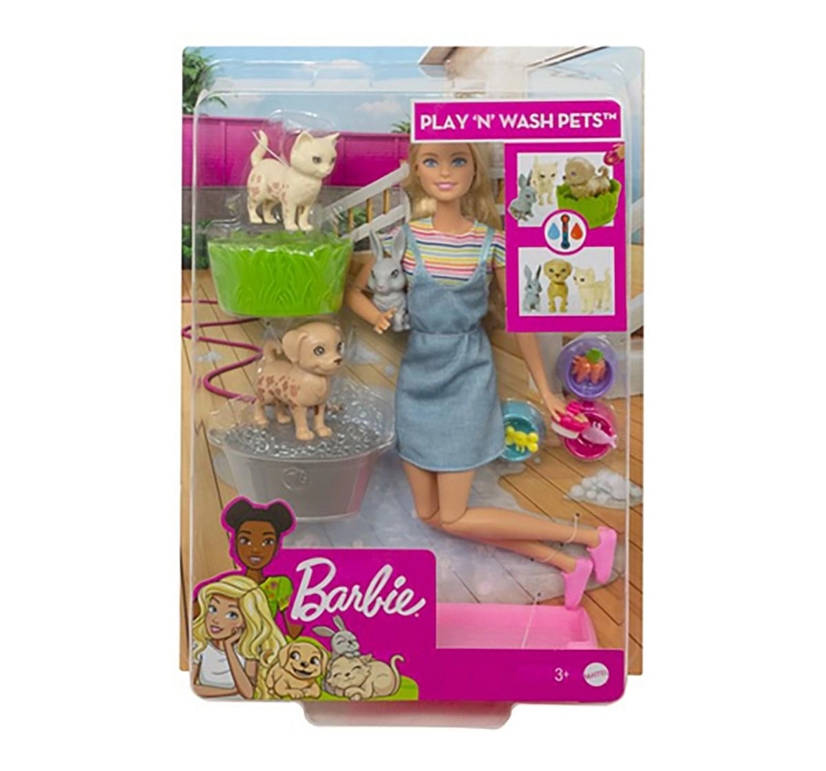 Barbie  Play N Wash Pets Dolls & Accessories for Girls age 3Y+, Assorted