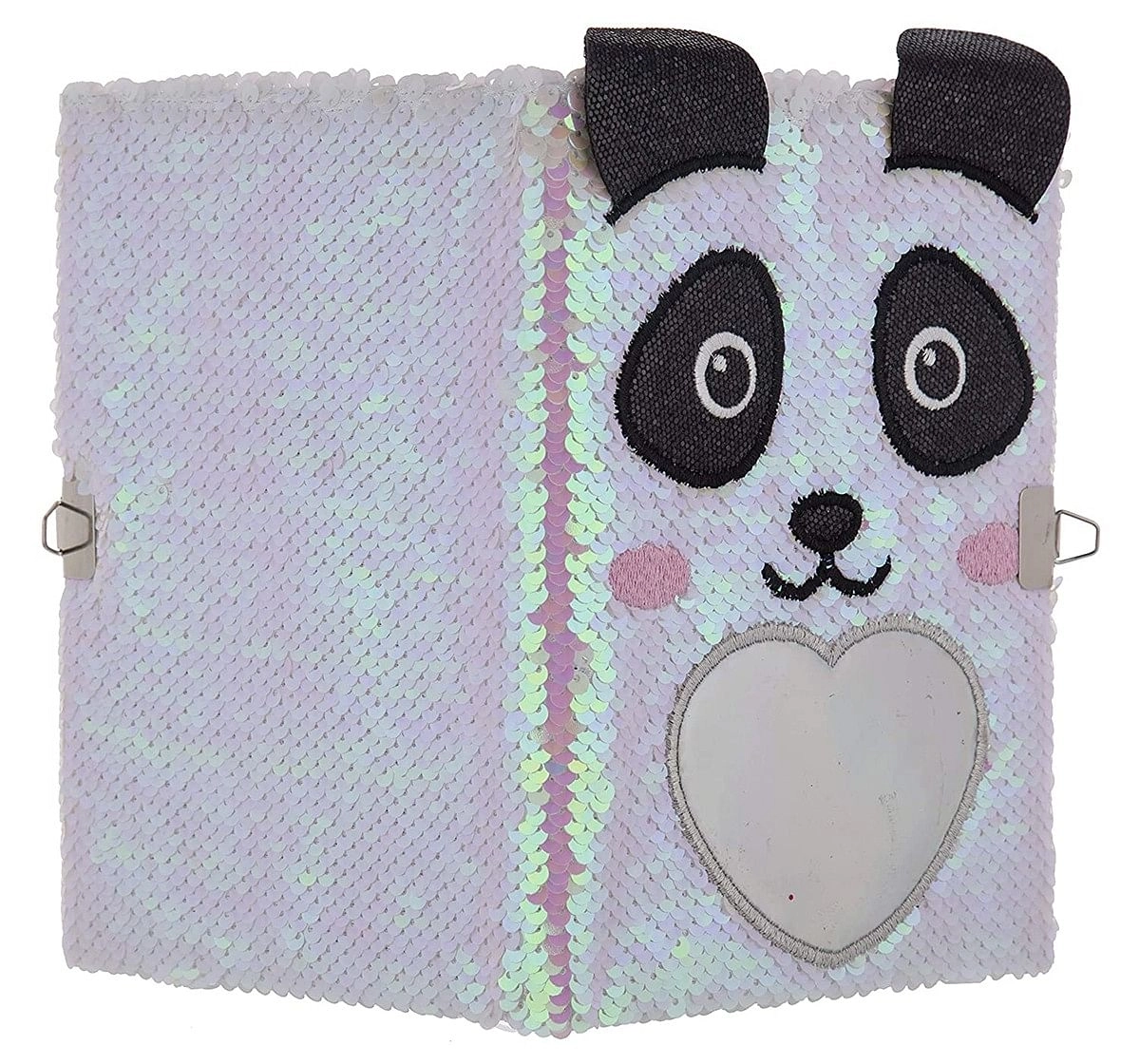 Mirada Panda Flip Sequin Notebook/Diary Study & Desk Accessories for age 3Y+ (White)