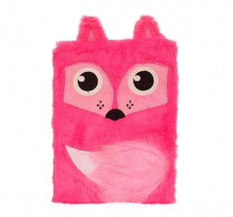 Mirada  Whimsical Plush Fox Notebook - Study & Desk Accessories for Kids age 3Y+ (Pink)