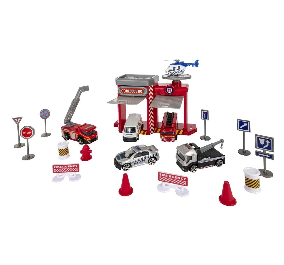 Teamsterz 3" Die Cast Emergency Station Play Set Vehicles for Kids Age 3Y+
