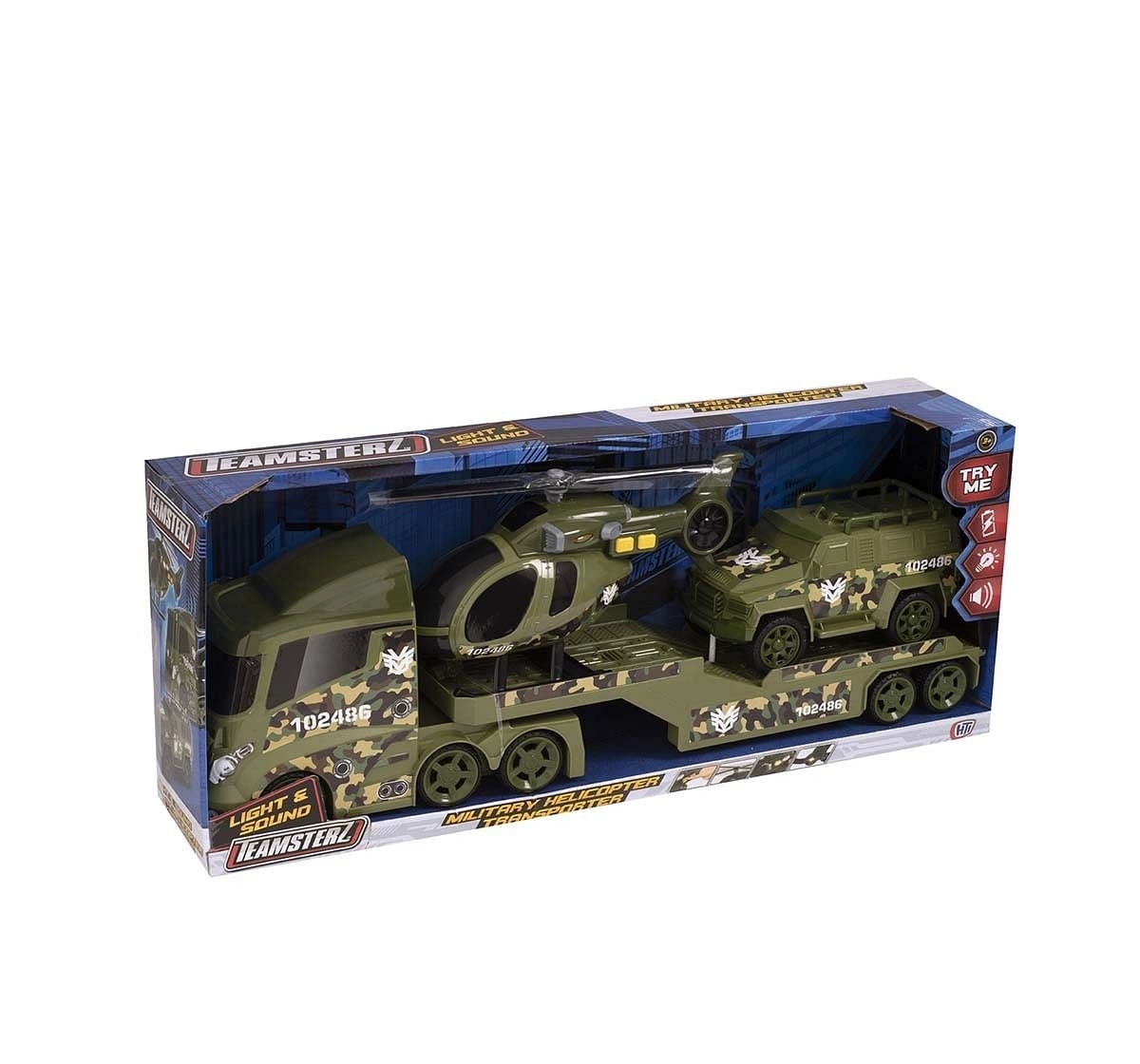 Teamsterz Light And Sound Military Transporter Vehicles for Kids Age 3Y+