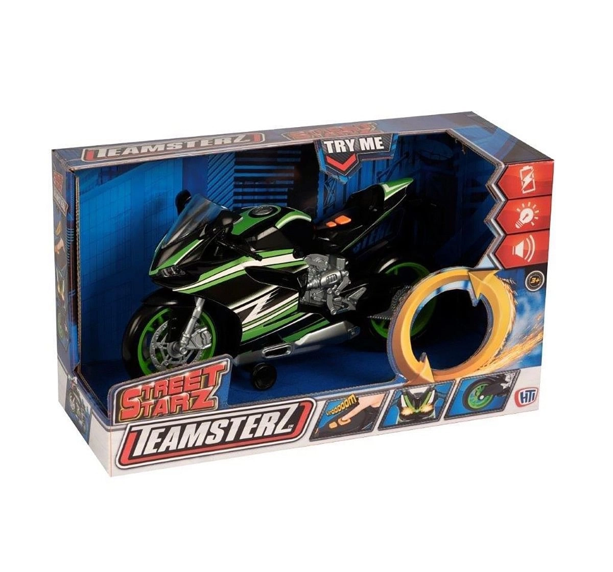 Teamsterz Light And Sound Black Motorbike Vehicles for Kids age 3Y+ 