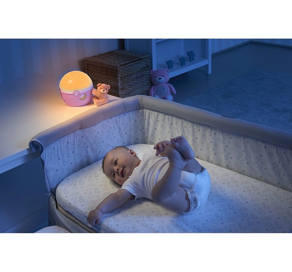 Chicco First Dreams Next 2 Stars Cot Projector with Music for New Born age 0M+ (Pink)