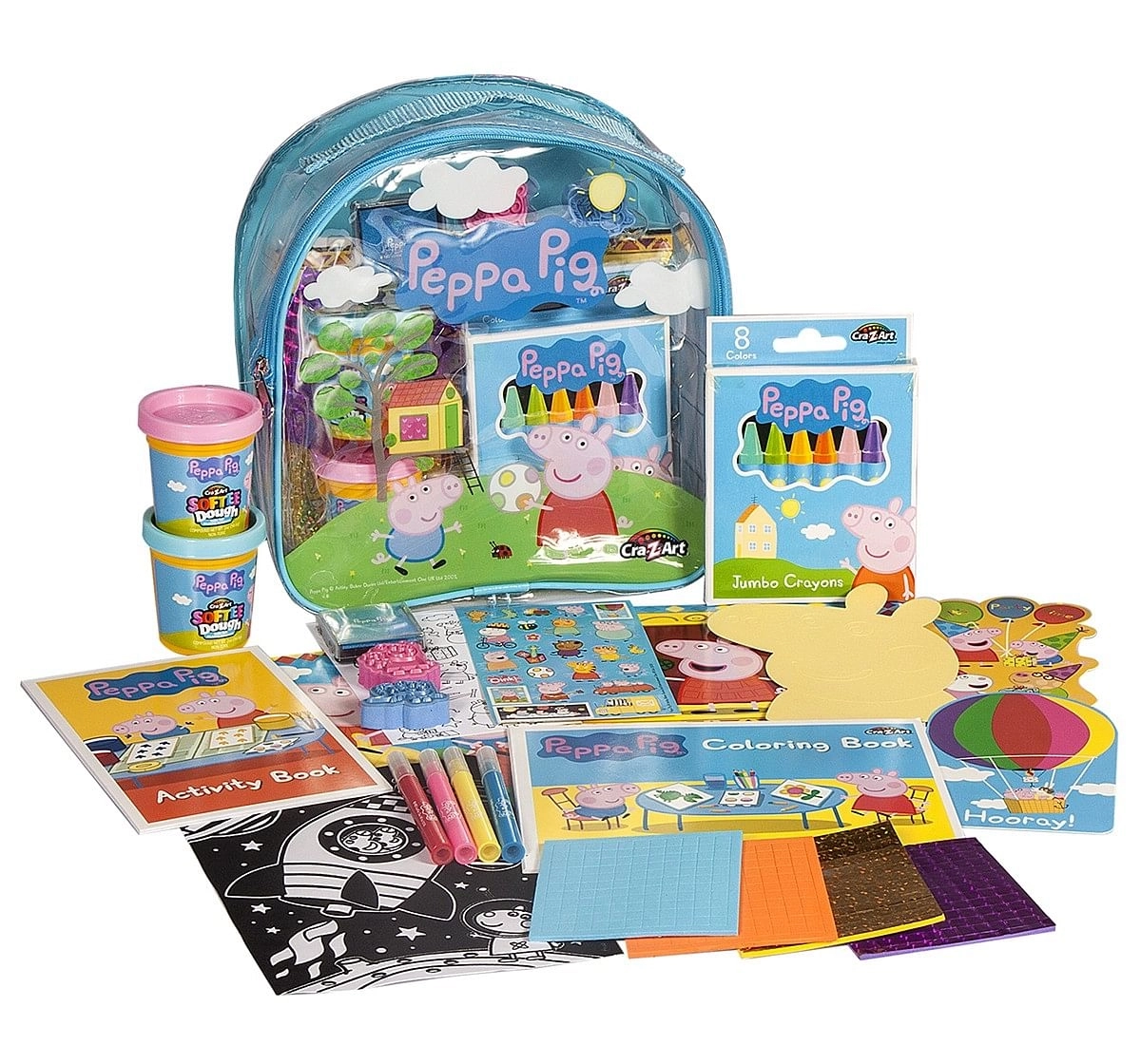 Peppa Pig - Softee Dough Ultimate Activities Backpack, assorted School Stationery for Kids age 3Y+ 