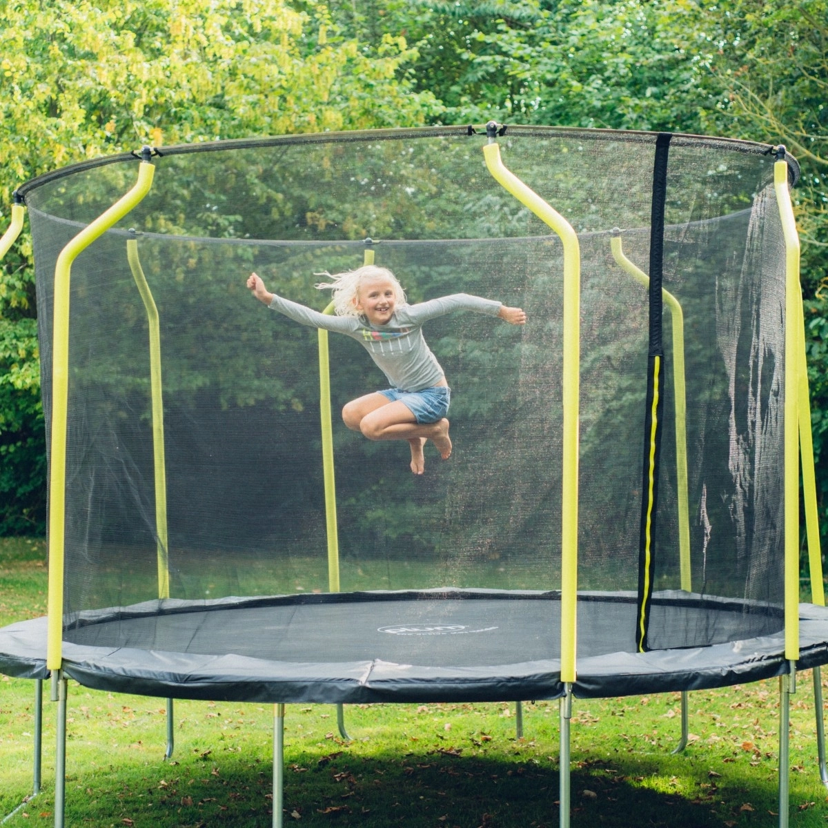 Plum 14Ft Wave Spring Safe Trampoline And Enclosure Multicolour 6Y+