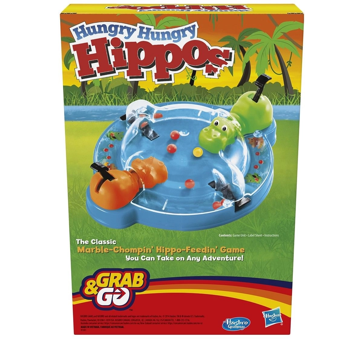 Hasbro Elefun and Friends Hungry Hippos Grab and Go Game Multicolor 8Y+