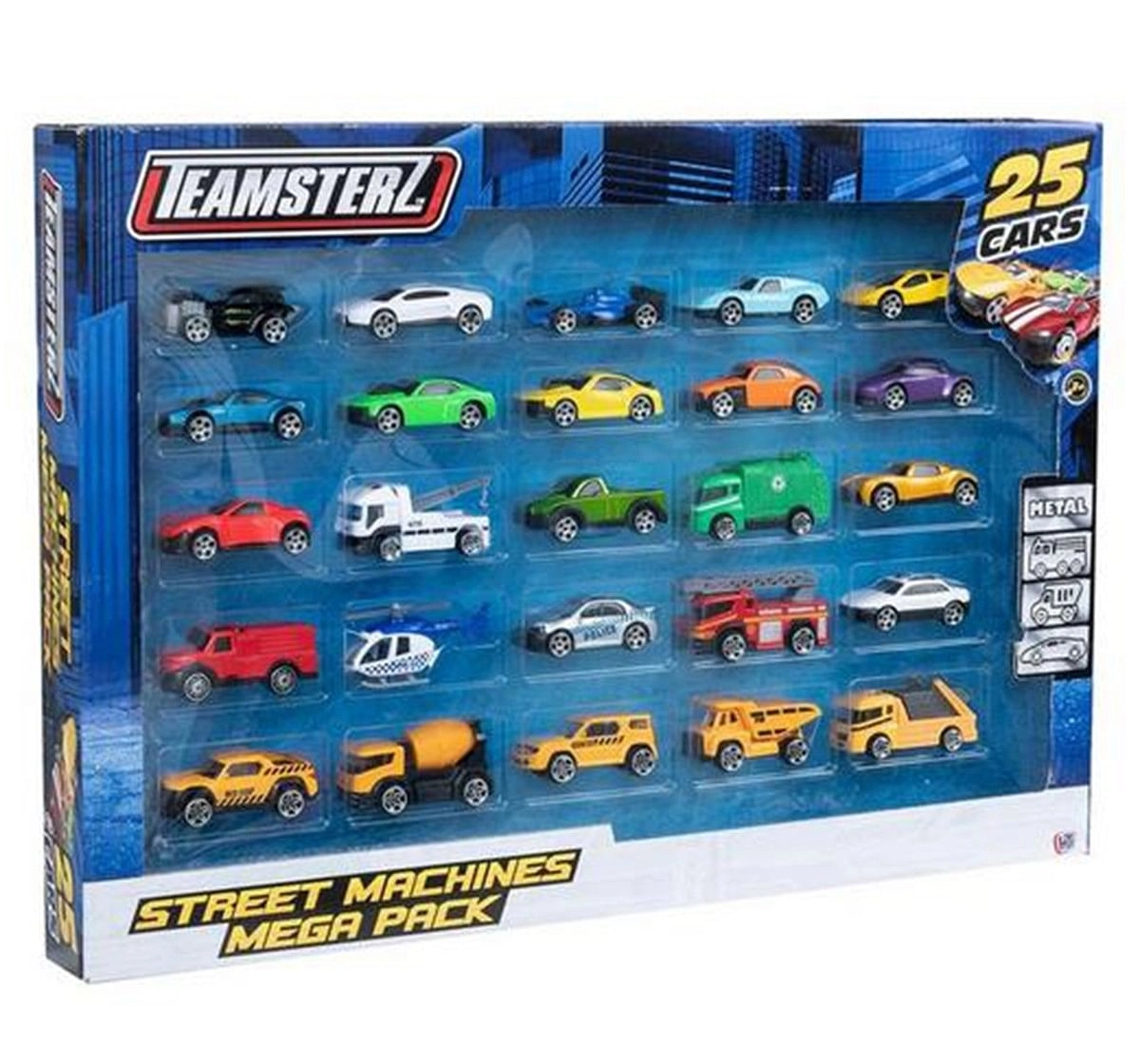 Teamsterz Street Machines Die Cast Car Pack Of 25,  3Y+ (Multicolor)