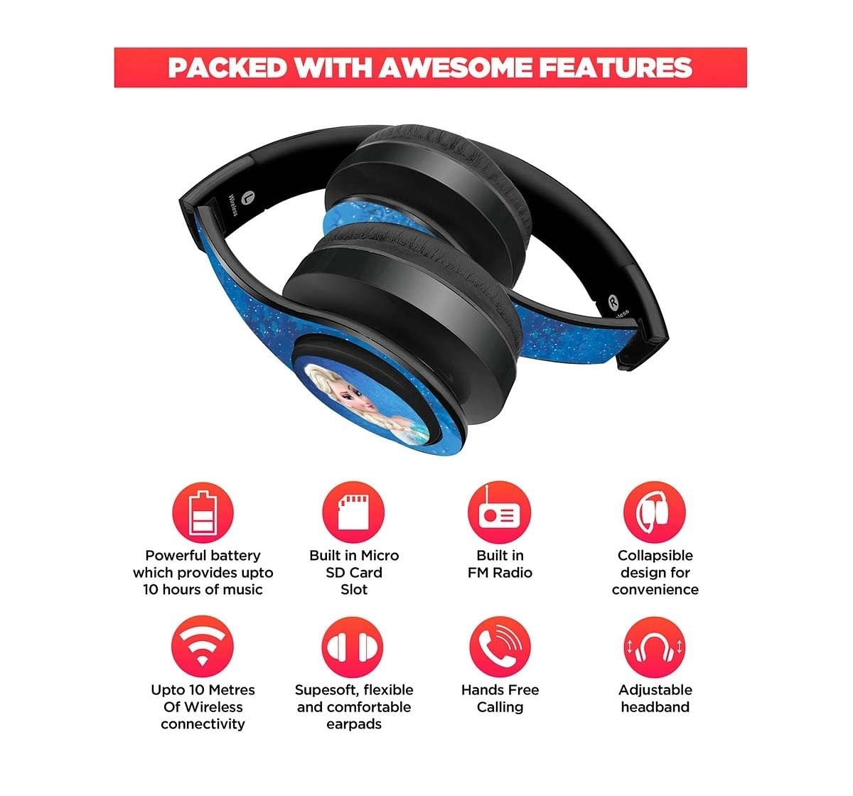 Macmerise Elsa - Decibel Wireless On Ear Headphones Electronics Accessories for Kids Age 13Y+