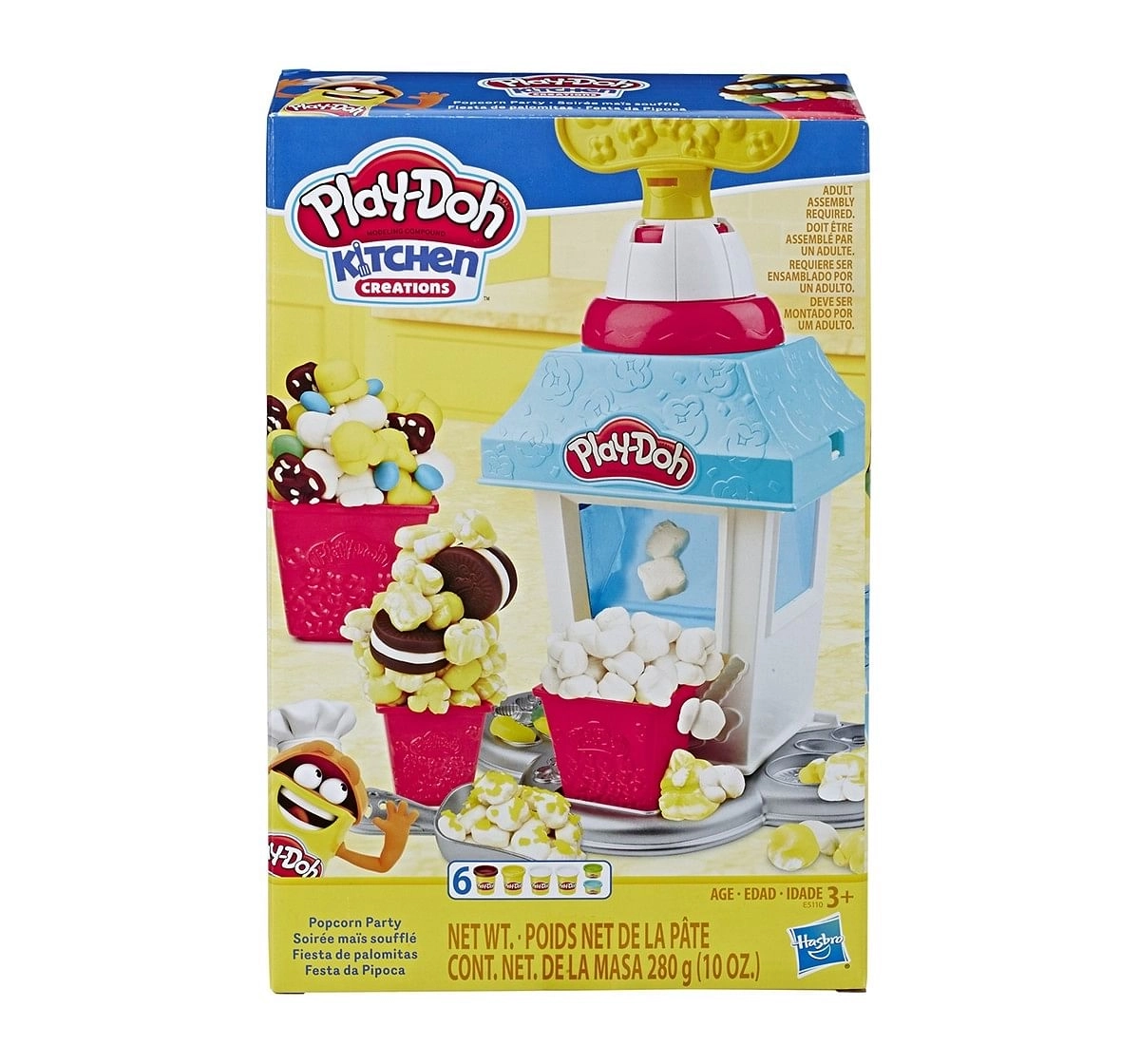 Play-Doh Kitchen Creations Popcorn Party Play Food Set With 6 Non-Toxic Cans Clay & Dough for Kids age 3Y+ 