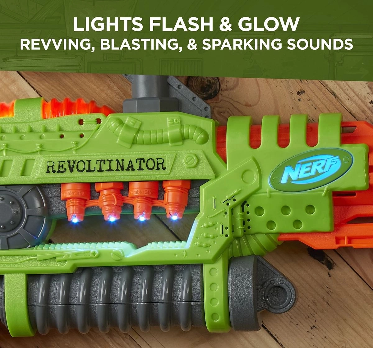 Nerf Revoltinator Zombie Strike Toy Blaster for kids 8Y+, Multicolour
