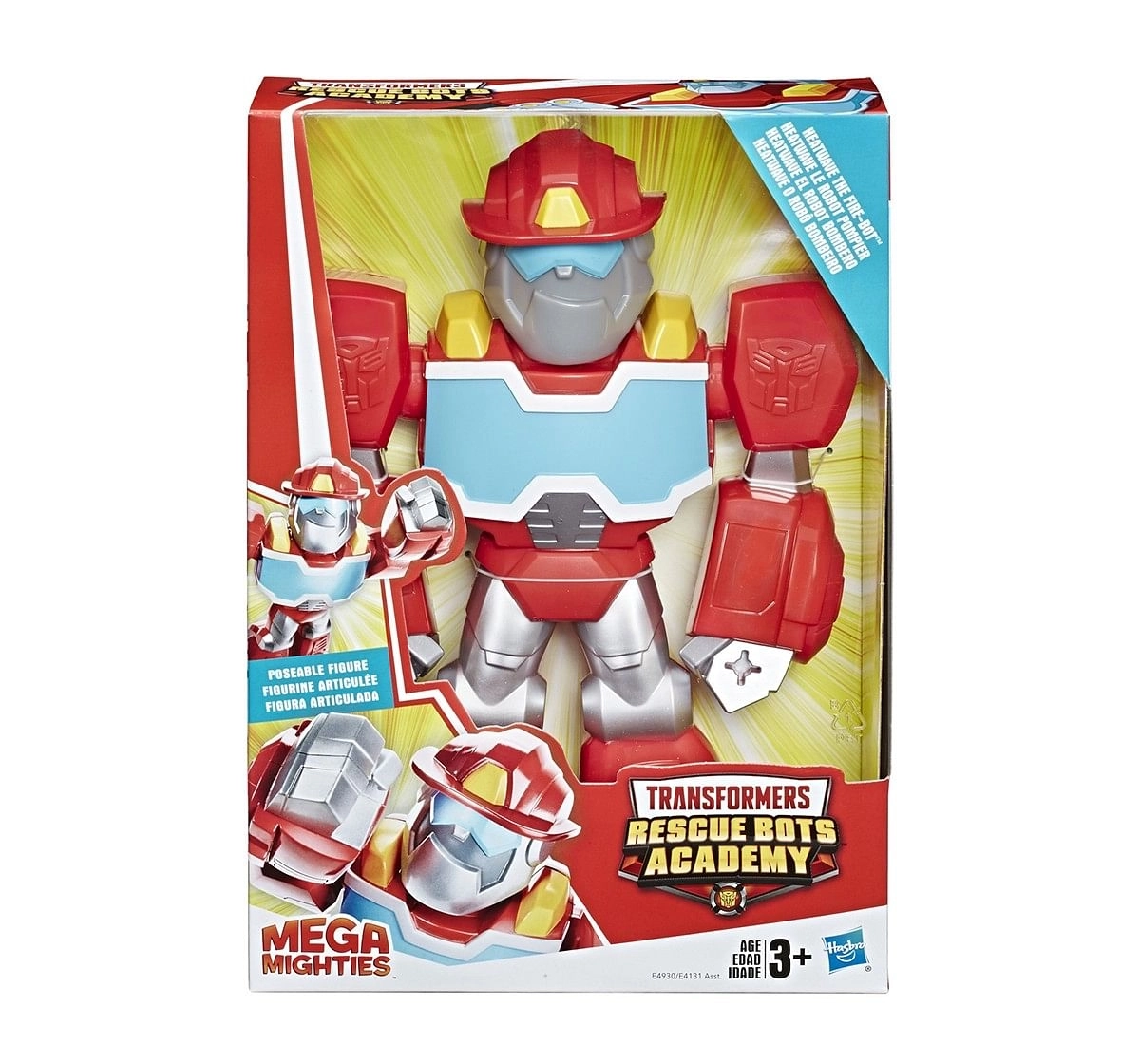 Playskool Heroes Transformers Rescue Bots Academy Mega Mighties Heatwave The Fire-Bot Activity Toys for Kids age 3Y+ 