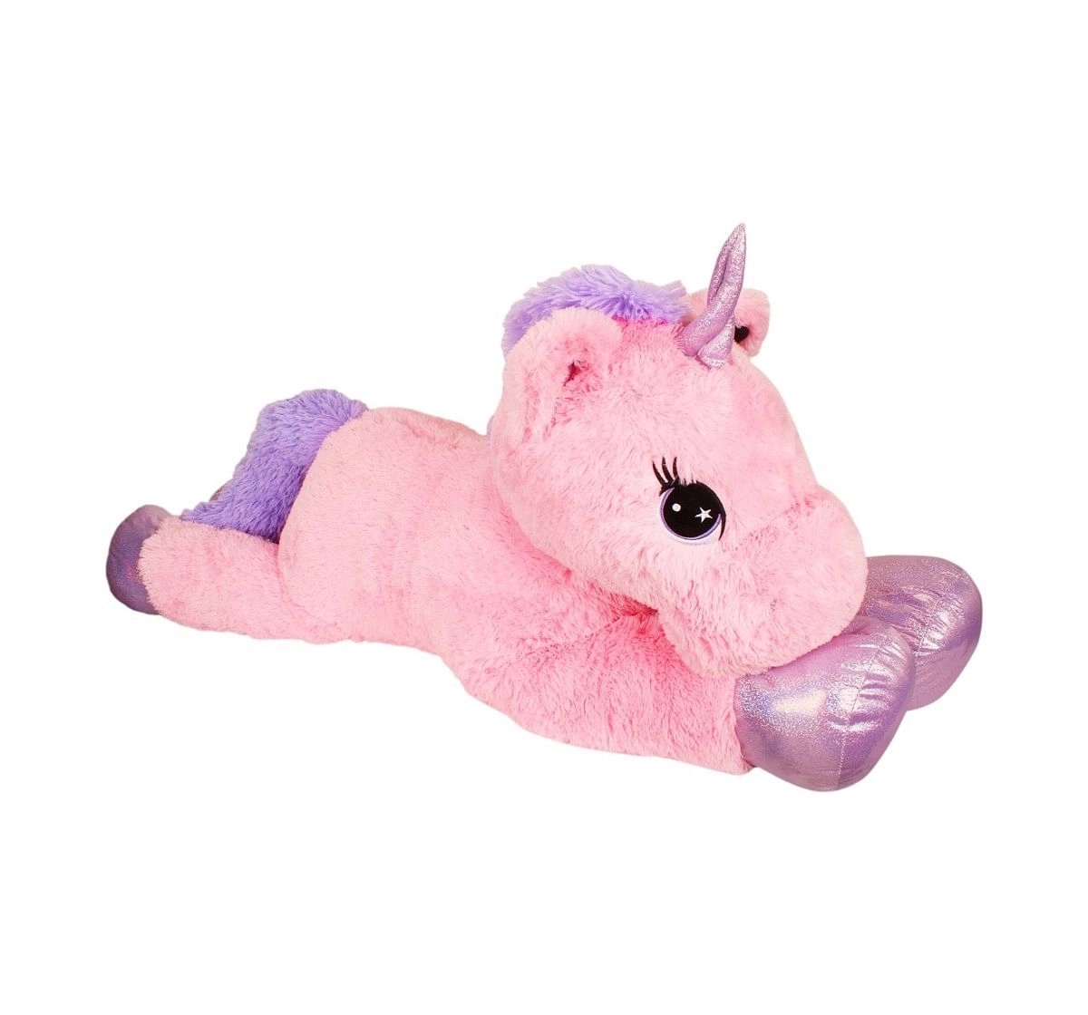 Fuzzbuzz Lying Unicorn Plush - 100Cm Quirky Soft Toys for Kids age 12M+ - 40 Cm (Pink)