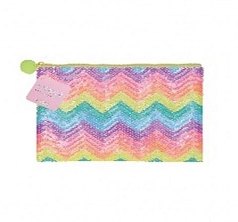 Syloon Sequin Pencil Pouch Zig Zag Rainbow Pencil Pouches & Boxes for Kids age 6Y+ 