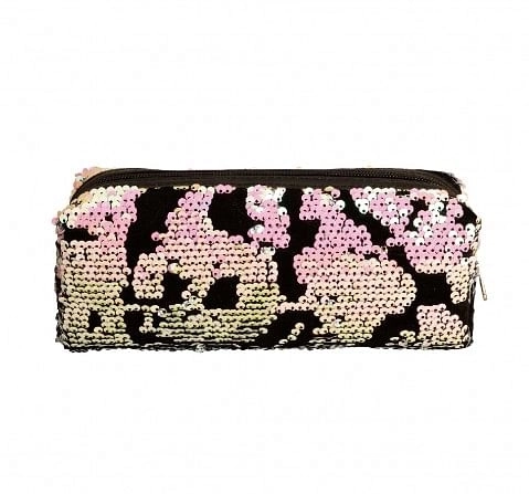 Syloon Metallic - Silver Sequin Black Pencil Pouch Pencil Pouches & Boxes for Kids age 5Y+ 