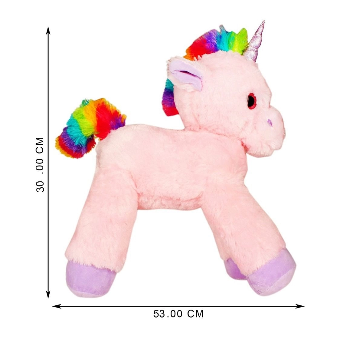 Fuzzbuzz Lying Unicorn Plush - Pink - 53Cm Quirky Soft Toys for Kids age 0M+ - 28 Cm (Pink)