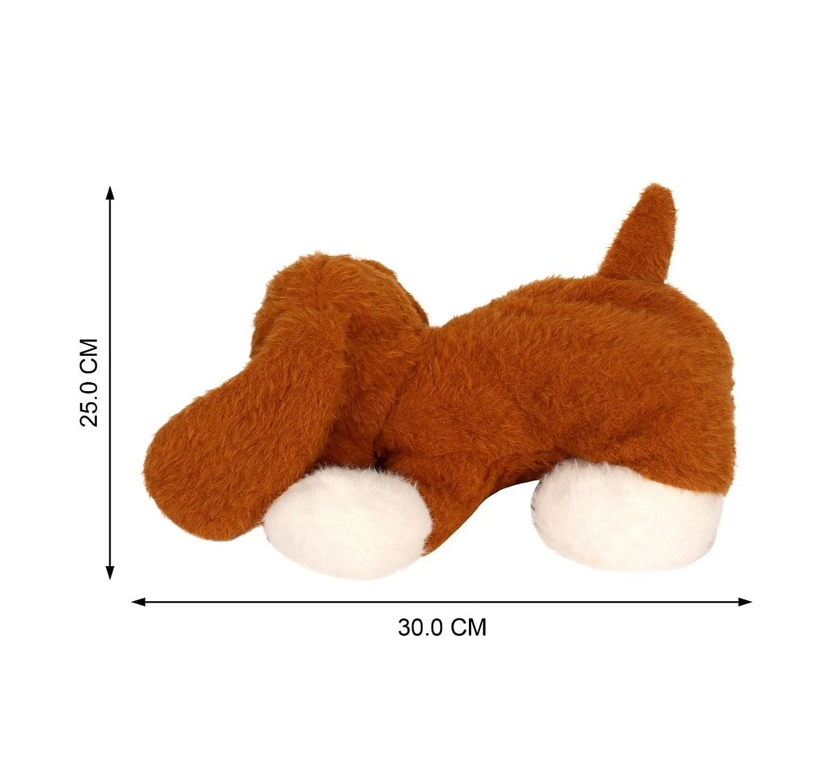 Fuzzbuzz Soft Lying Dog - Lt. Brown - 33Cm Quirky Soft Toys for Kids age 0M+ - 15 Cm (Light Brown)