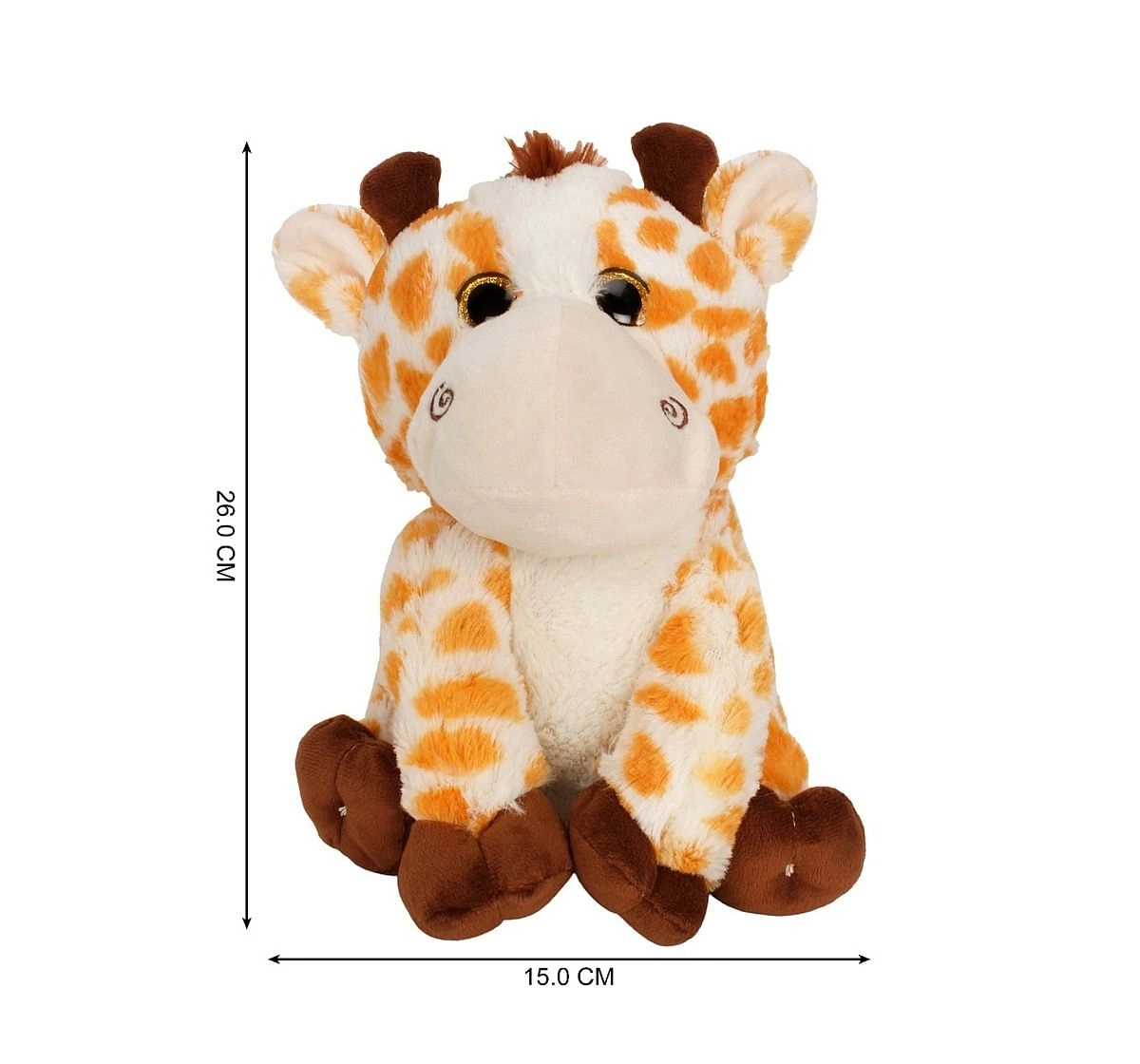 Fuzzbuzz Sitting Giraffe - 25Cm Quirky Soft Toys for Kids age 0M+ - 25 Cm (Beige)