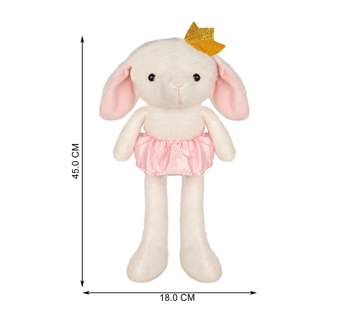 Fuzzbuzz Rabbit Soft Plush Toy - White - 40Cm Quirky Soft Toys for Kids age 0M+ - 10 Cm (White)