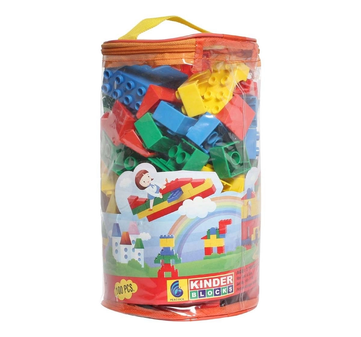 Peacock Kinder 100 Pieces Generic Blocks for Kids age 2Y+ 