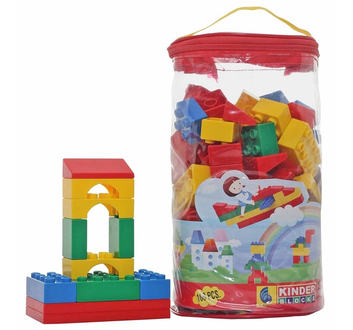 Peacock Kinder 100 Pieces Generic Blocks for Kids age 2Y+ 