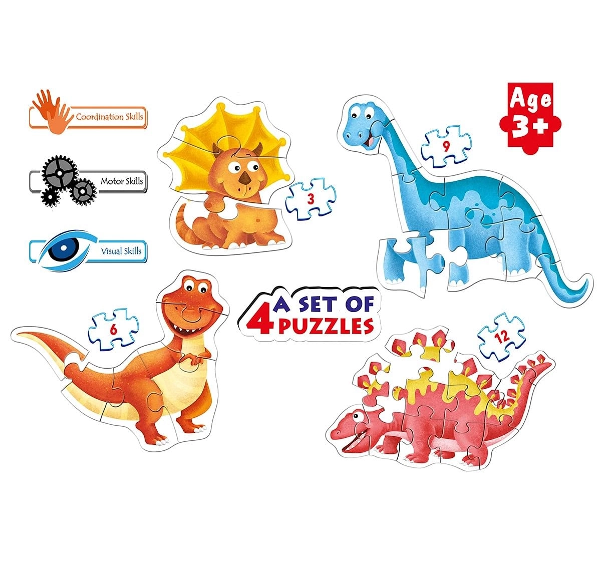 Frank Dinosaurs Shaped First Puzzle for Kids age 3Y+ 