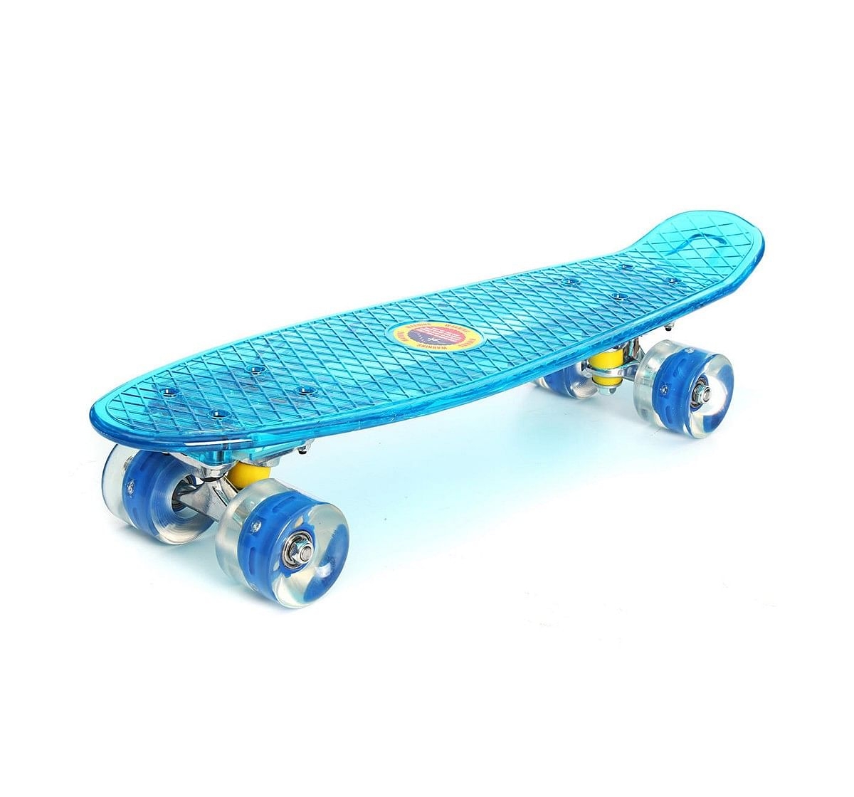 Zoozi Skate Board With LED Flashing Wheels, Skates and Skateboards for Kids age 3Y+ (Light Blue)