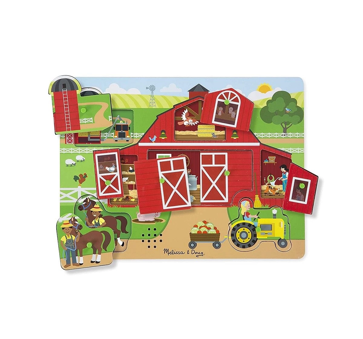 Melissa & Doug  Around The Farm Sound Puzzle Wooden Toys for Kids age 2Y+ 