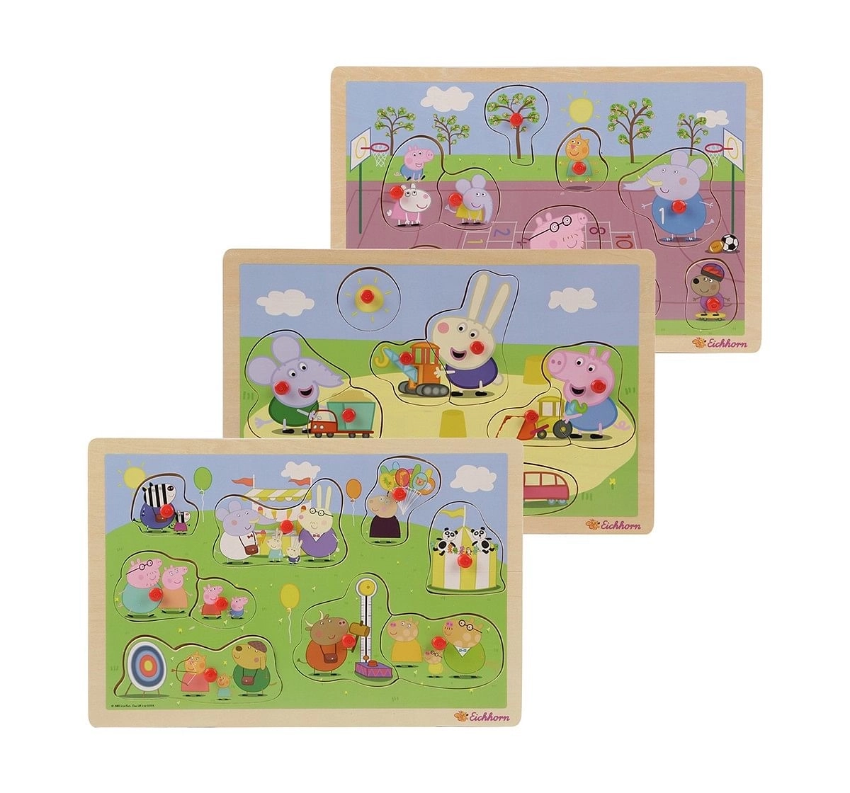 Peppa Pig Pin Puzzle Assorted Wooden Toys for Kids age 2Y+ 