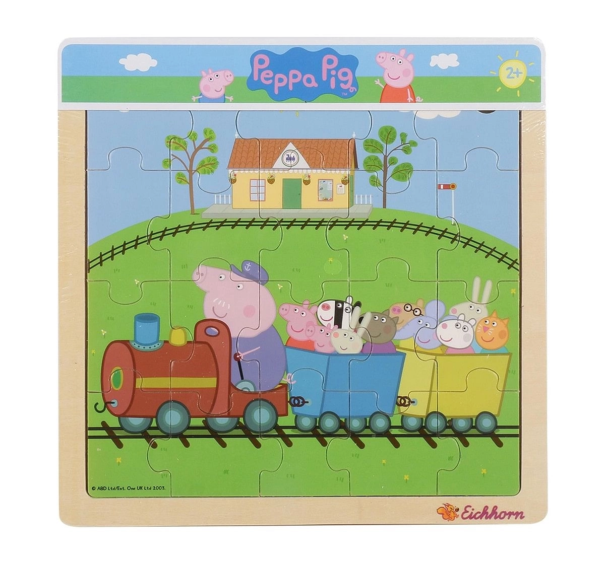 Peppa Pig, Lift Out Puzzle, 3-Asstorted Wooden Toys for Kids age 2Y+ 