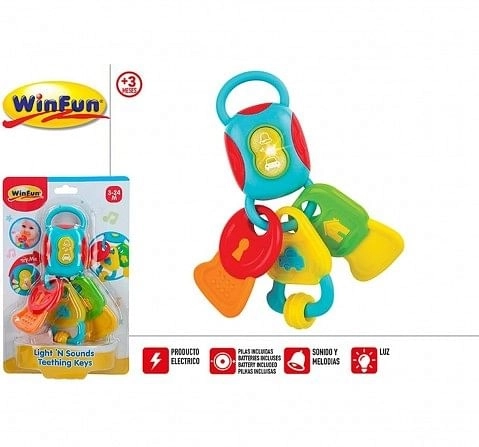 Winfun - Light & Sounds Teething Keys New Born for Kids age 3M+ 