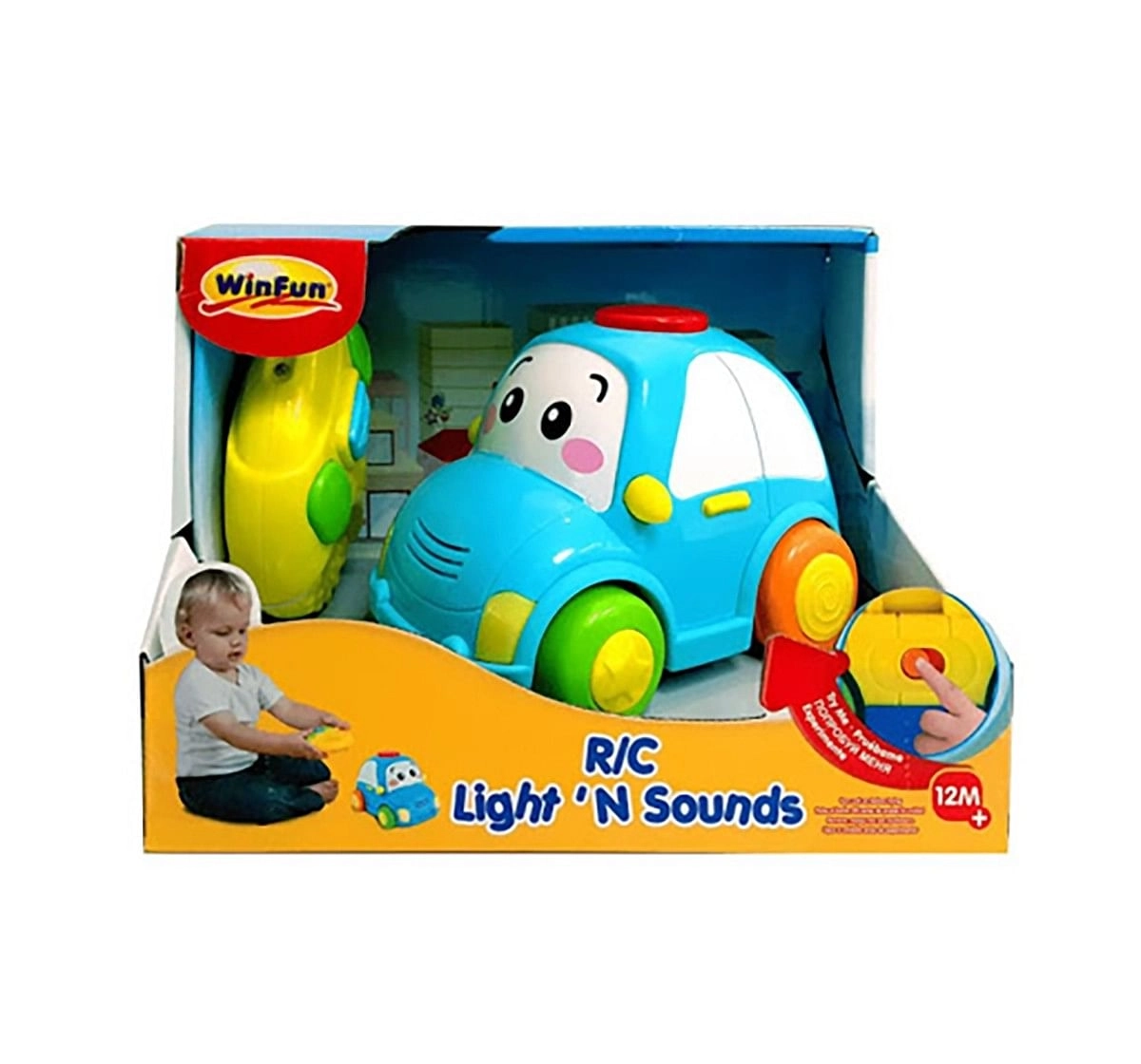 Winfun - Remote Control -  Light & Sounds Car Learning Toys for Kids age 12M+ 