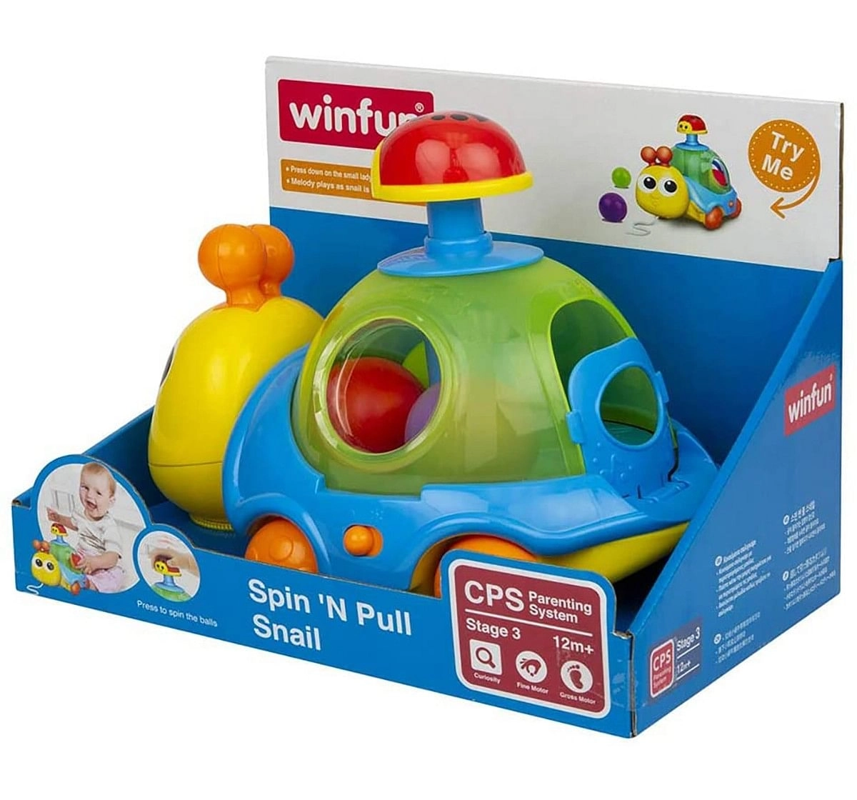 Winfun - Spin 'N Pull Snail Early Learner Toys for Kids age 12M+ 