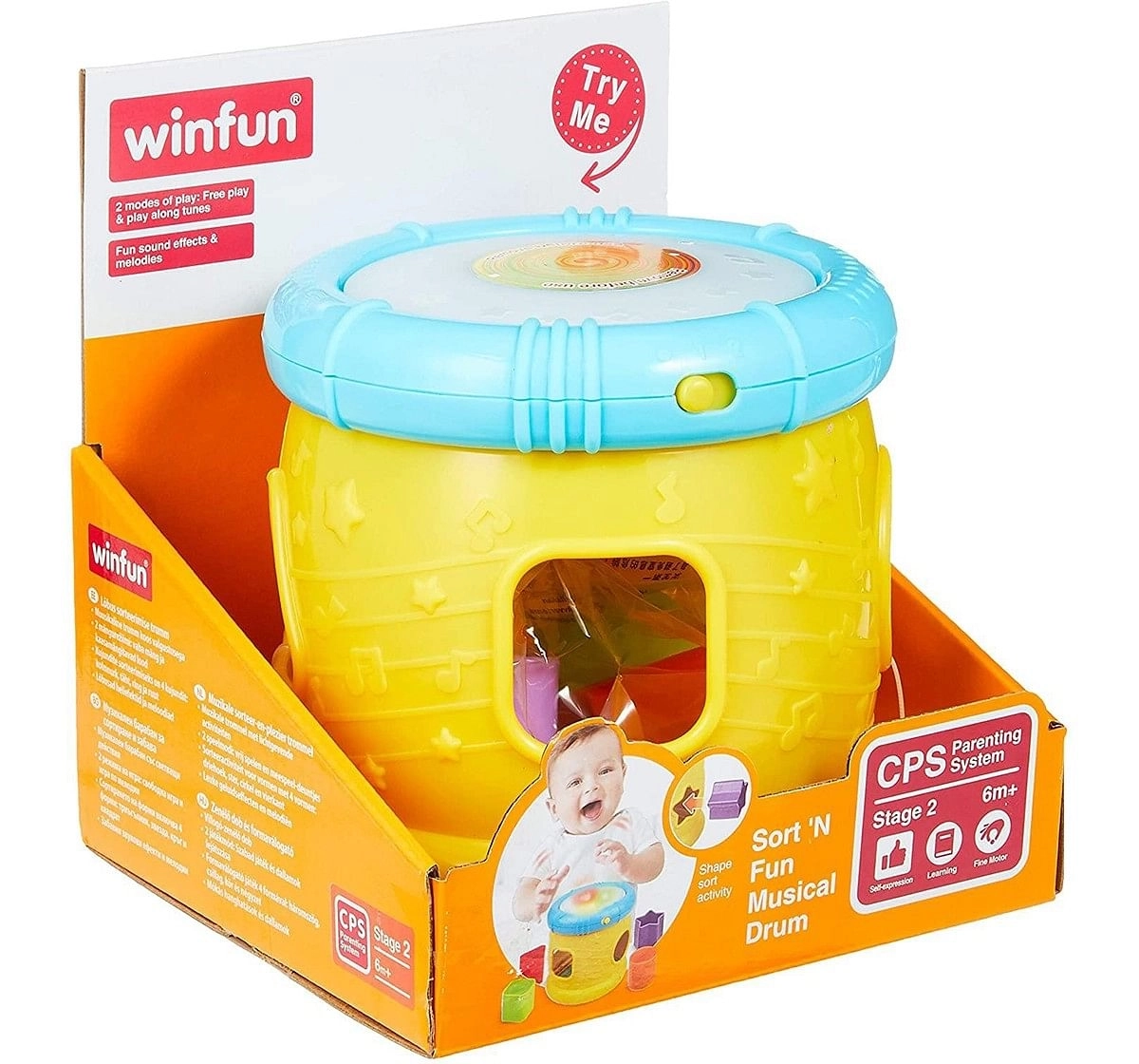 Winfun Sort'N Fun Musical Drum   Musical Toys for Kids age 12M+ 