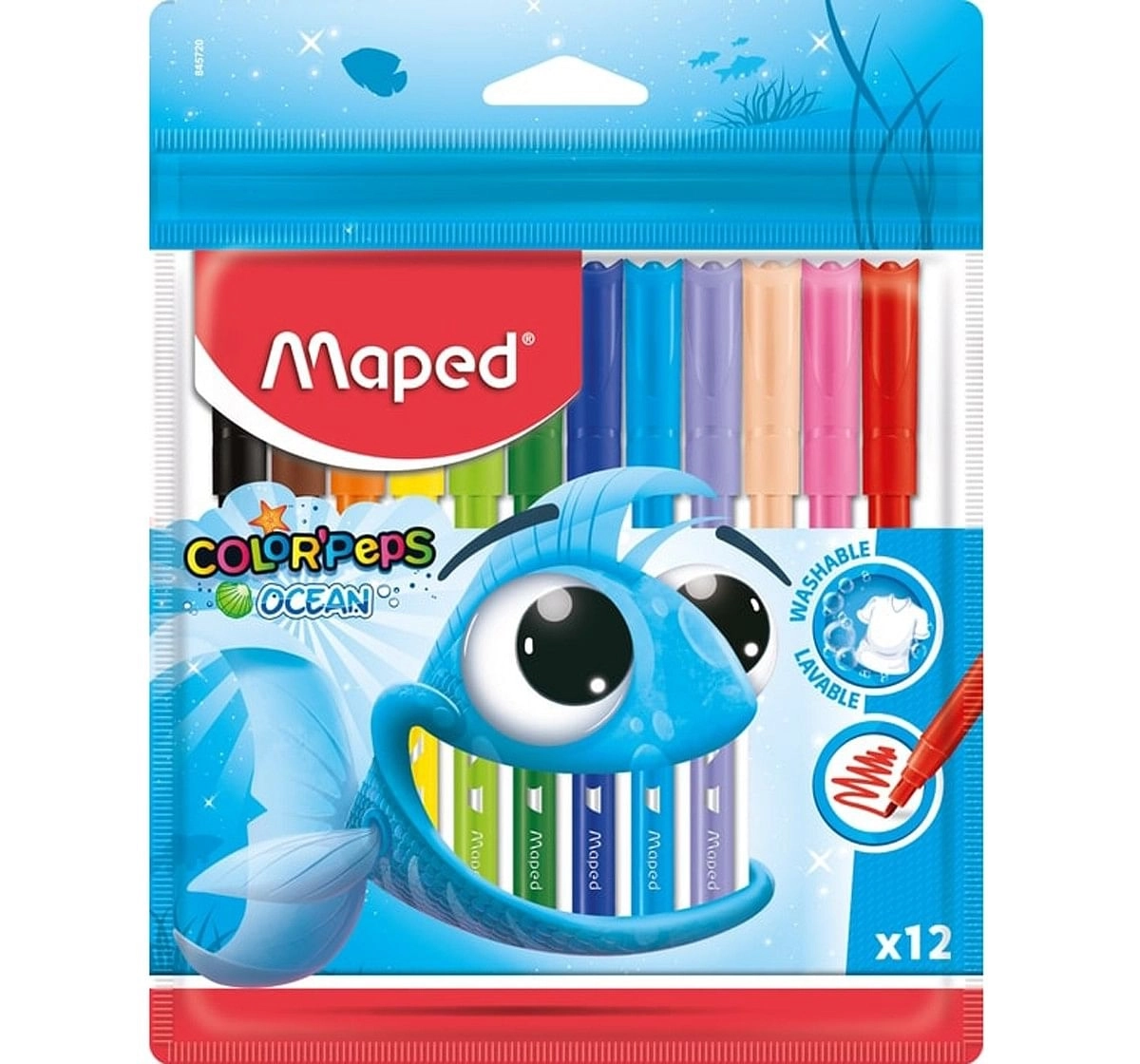 Maped Color'Peps Felt Tip Pens Ocean Pulse 12 Shades Set Multicolour 7Y+