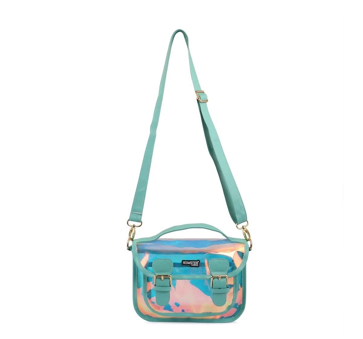 Hamster London Shiny Sling Bag Aqua Bags for Age 3Y+ (Blue)