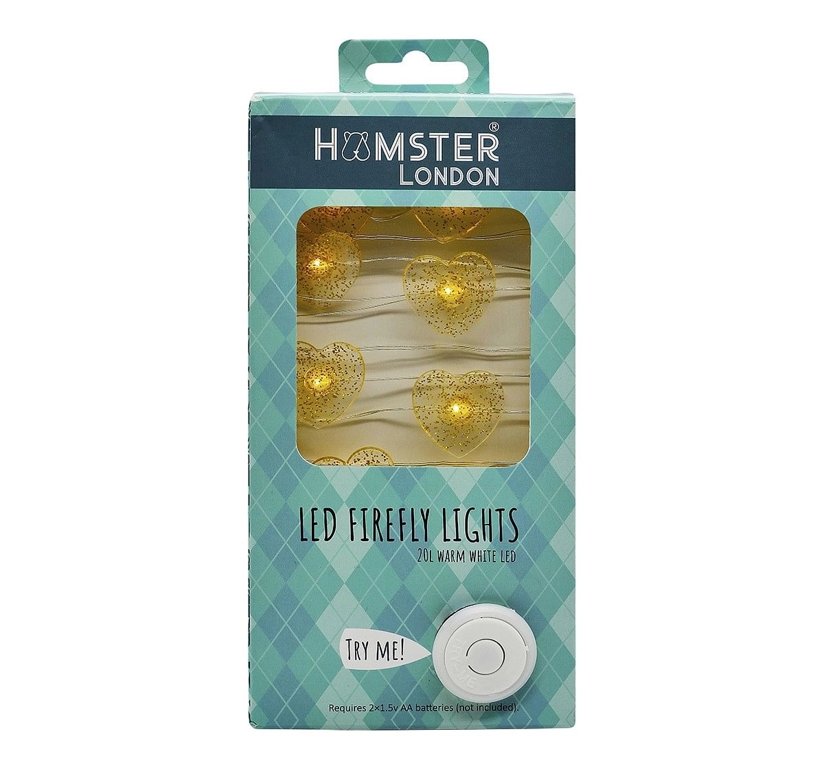 Hamster London Decorative Glitter Heart String Light for Kids age 3Y+