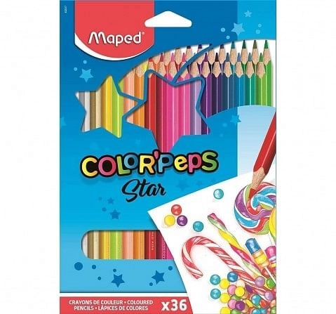 Maped Color Pencil Box - Pack Of 36 School Stationery for Kids Age 5Y+
