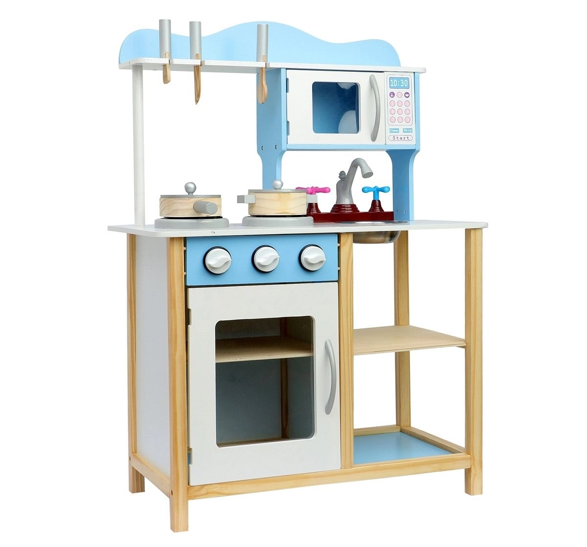 Wooden Blue Kitchen with Accessories, Multicolour 3Y+