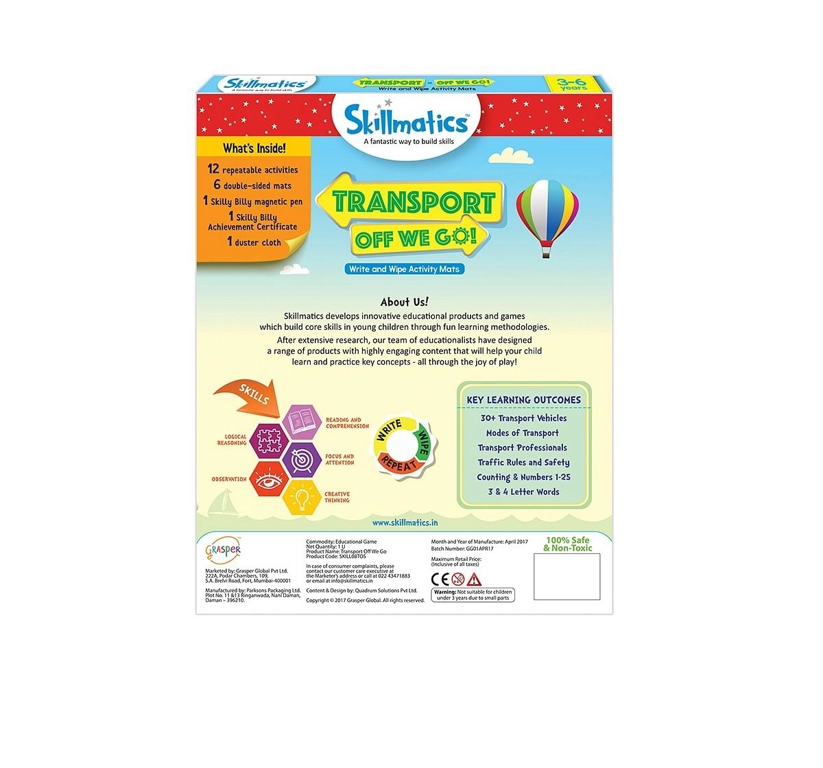  Skillmatics Transport Off We Go Games for Kids age 3Y+ 
