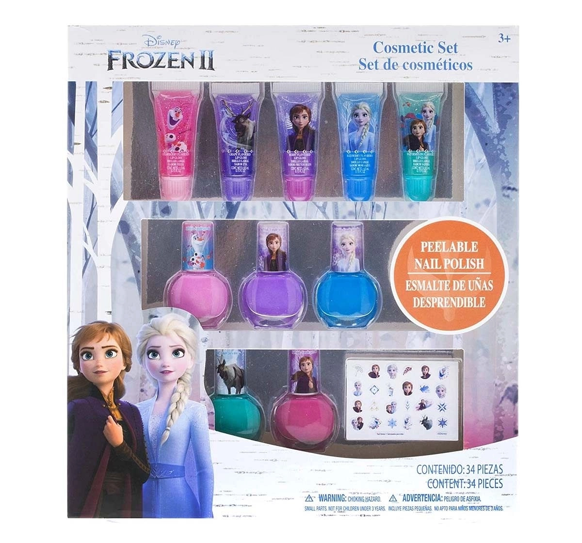 Melissa & Doug Disney Frozen 2 - 5 Pack Nail Polish And Lip Tube Set Toileteries And Makeup for Kids Age 3Y+